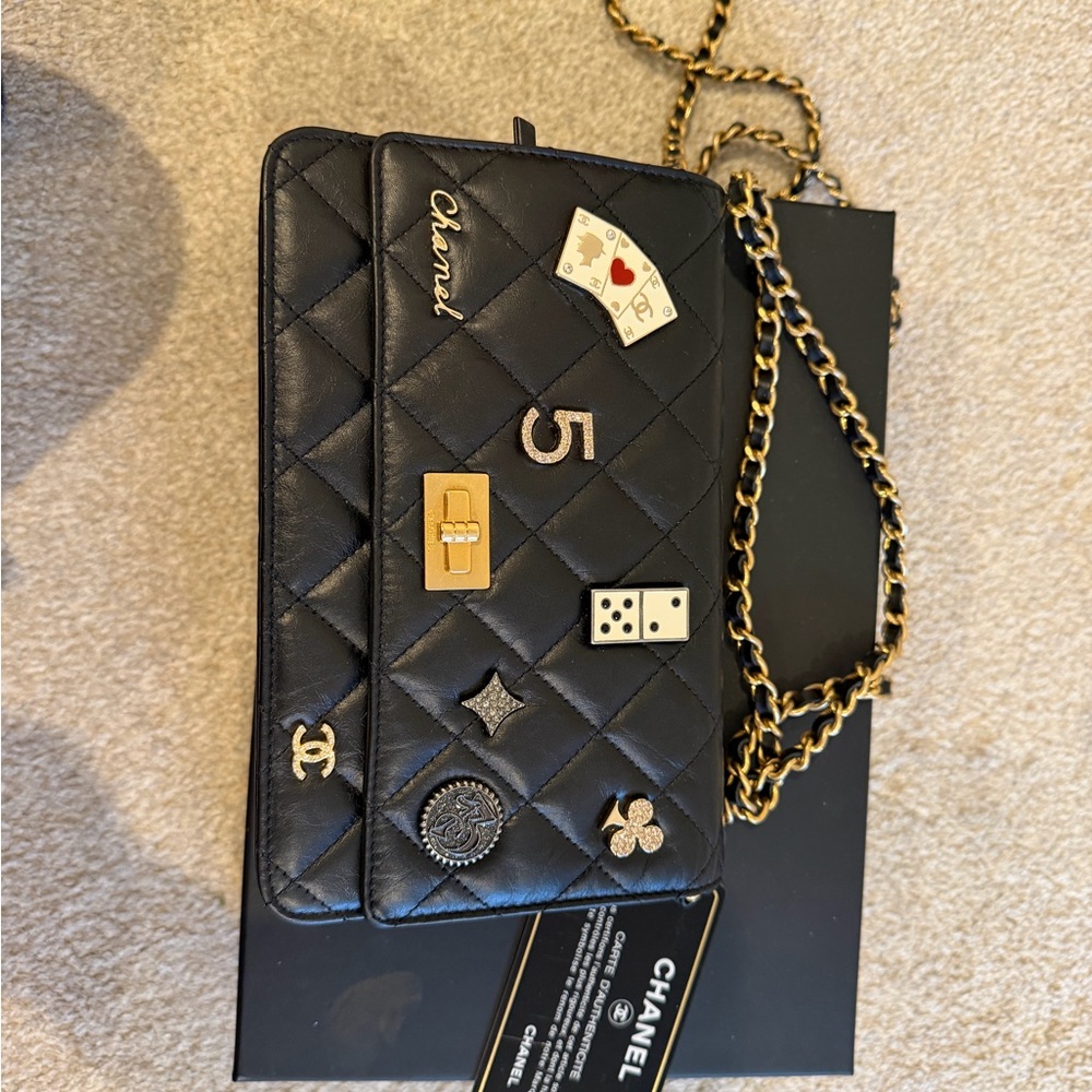 Chanel Black Quilted Crossbody Bag with Gold Accents
